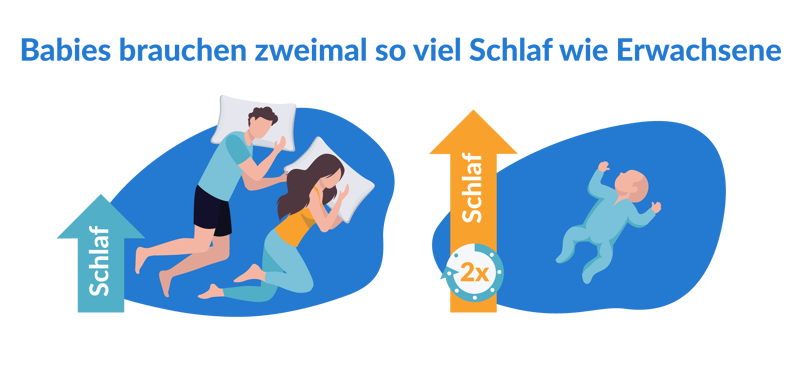 Grafik Babys benötigen mehr Schlaf als Erwachsene